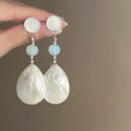 White Floral Pearl and Shell Statement Earrings Assortment view 9