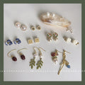 Pearl Enamel Flower Rose Leaf Bow Stud Drop Earrings Collection view 2