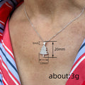 Silver Tone Christmas Tree Pendant Necklace With Clear Stones view 4