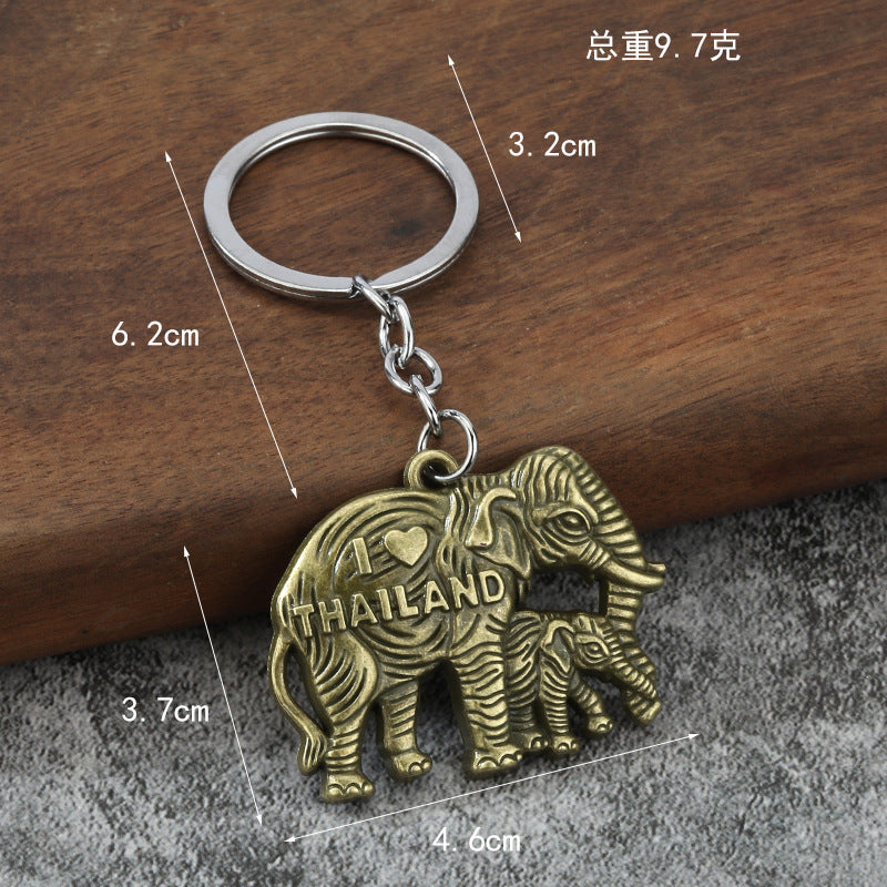 3D Elephant or Pixiu Zinc Alloy Keychain Gift Pendant