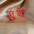 Horse and Rocking Horse Novelty Stud Earrings in Three Styles view 6