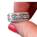 Wide Baguette Channel Band Ring In Polished Silver Tone view 5