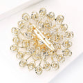 Round Crystal Sunburst Brooch in Silver or Gold Tone view 4