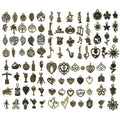 Silver-Tone Heart and Leaf Metal Charms with 15 Listed Options view 7