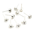Clear Rhinestone Stud Earring Blanks with Hanging Loops view 2