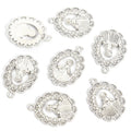 Rhinestone Madonna Oval Charms in Gold and Silver Tones view 6