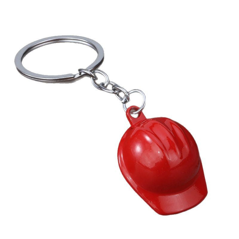 Creative Mini Safety Helmet Zinc Alloy Keychain Gift Pendant