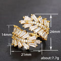 Gold Tone Baguette Stone Leaf Cluster Open Ring with Clear Stone Accents view 5