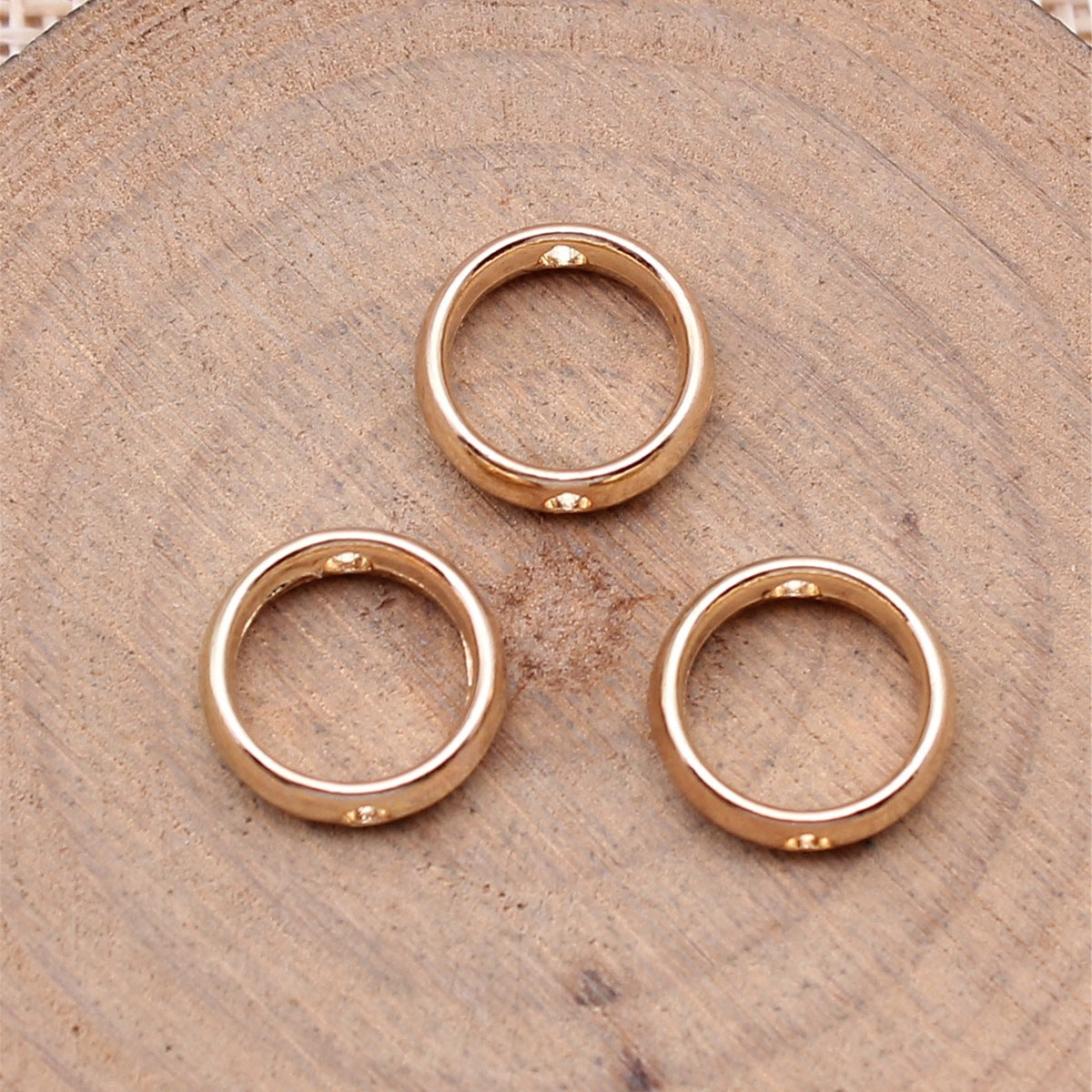 11x11x3mm 0.8g Zinc Alloy Round Perforated Loose Metal Beads for Bracelet Necklace Making