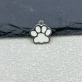 Enamel Paw Print Charm Pendant Silver Tone Five Colors view 9