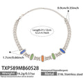 Cat Eye Enamel Station Necklace Bracelet Multi Color view 8