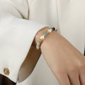 Freshwater Pearl and Multicolor Natural Stone Stretch Bracelet view 3