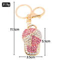 Rhinestone Baseball Cap Keychains Gold Tone Amber and Pink view 3