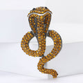 Rhinestone Cobra Snake Brooch Green Blue Red Yellow view 3