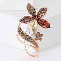 Rhinestone Flower Brooch Marquise Stone Silver Rose Gold view 2