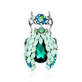 Green Silver Tone Beetle Crystal Metal Brooch Pin for Jackets and Lapels view 6
