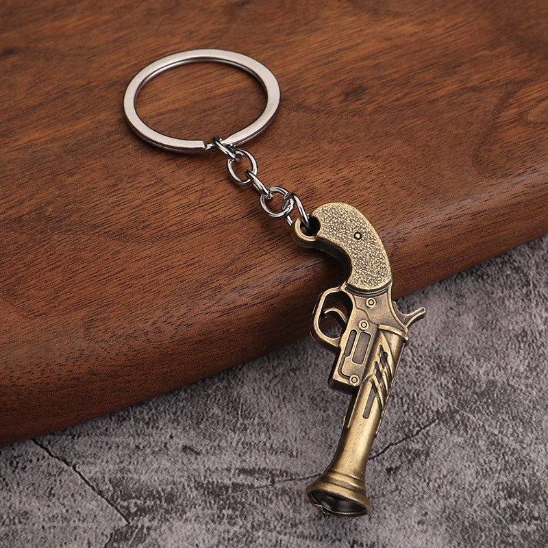 Vintage Pistol Zinc Alloy Keychain Gift Pendant Accessory
