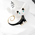 Black Gold Tone Cat Enamel Two Designs Metal Brooch Pin view 5