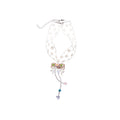 White Lace Embroidered Bow Tassel Bead Choker Necklace view 5