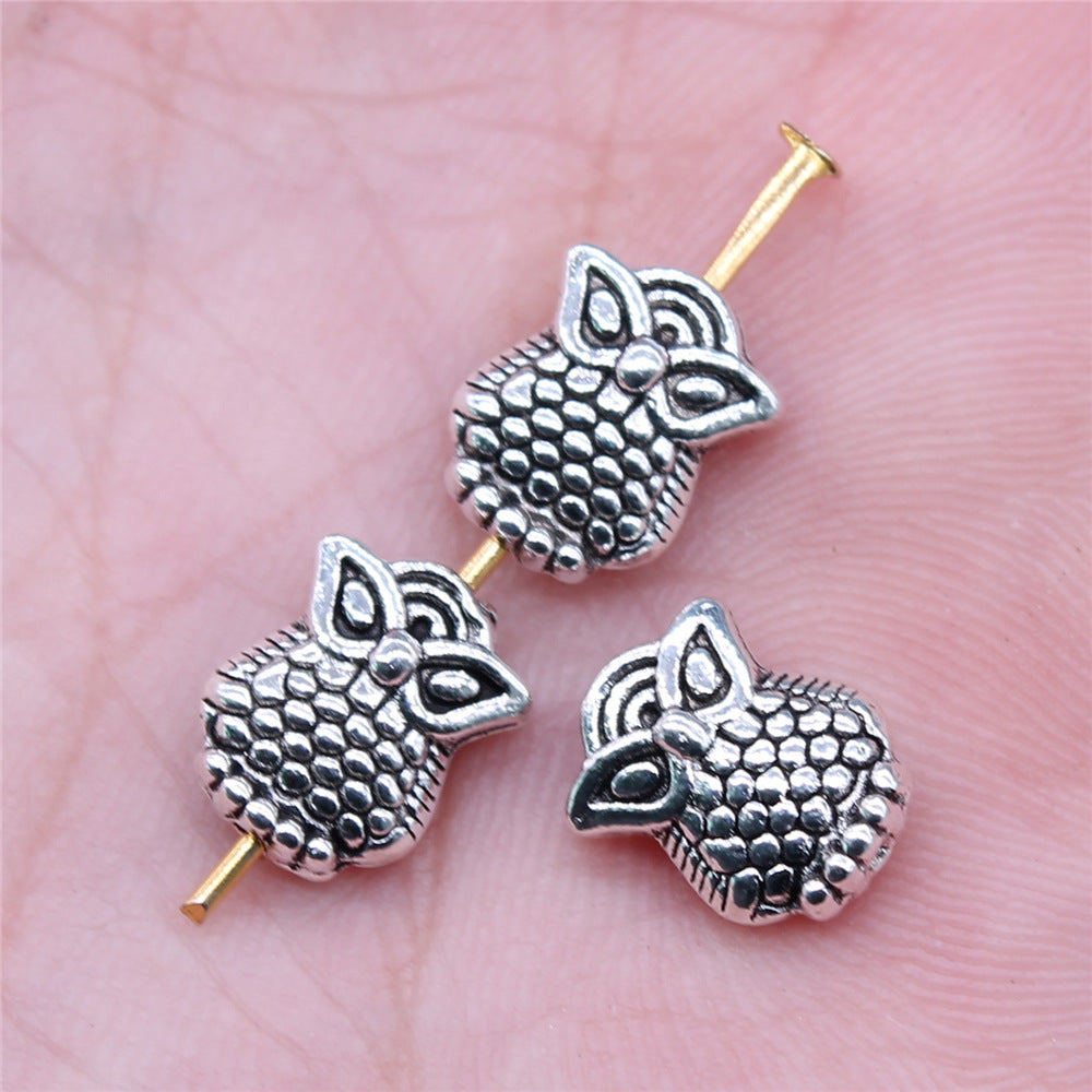 10x8mm 0.88g Antique Silver Zinc Alloy Owl Loose Metal Cat Beads for DIY Bracelet Jewelry Making