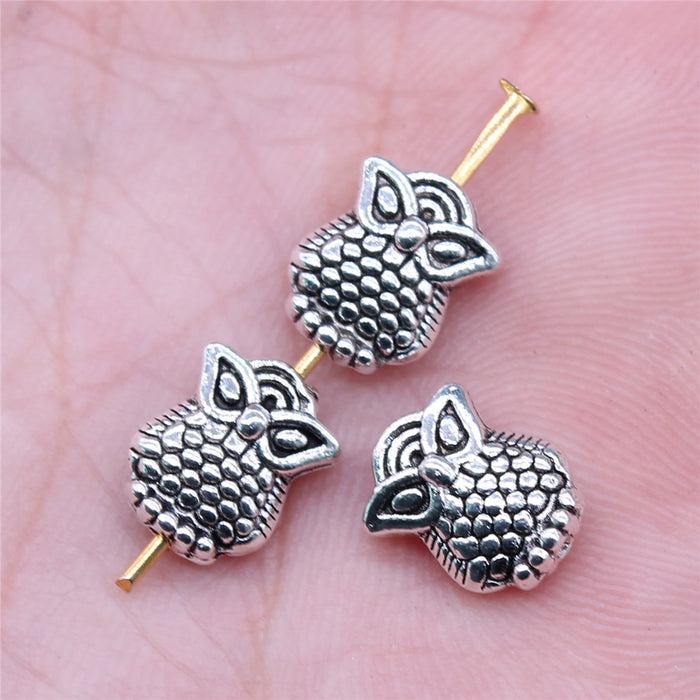 Antique Silver Owl Small Hole Metal Bead for Jewelry Making
