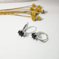 Round Stone Crystal Paved Huggie Hoop Earrings Four Styles view 7