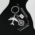 Nine-Style Antique Silver Airplane Globe Passport Travel Keychain Collection view 11