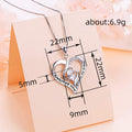 Silver Double Heart Sister Friend Engraved Pendant Necklace view 5