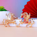 Moonstone Pegasus Keychain with Gold Tone Ring and Clasp view 3