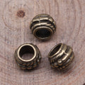 Ribbed Rope Large Hole Spacer Beads in Three Antique Tones view 4