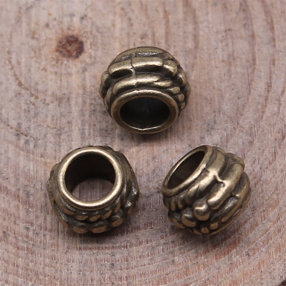 8x8x5mm 0.8g Multicolor Zinc Alloy Round Large Hole Spacer Beads for Bracelet Necklace DIY Jewelry Making