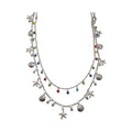 Layered Shell and Starfish Charm Necklace With Colored Beads view 5
