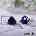 Triangular Solitaire Stud Earrings In Four Stone Colors view 5