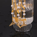 Gold Imitation Pearl Necklace With Crystal Whale Tail view 2
