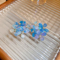 Blue Gradient Acrylic Flower Cluster Stud Earrings view 6