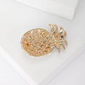 Antique Gold Pearl Pineapple Green Enamel Leaf Brooch view 4