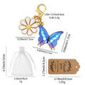 Blue Butterfly Daisy Gold Lobster Clasp Enamel Keychain view 2