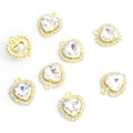 Crystal-Accented White Gold Heart Alloy Charms in 24 Styles view 6