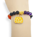 Orange Purple Black Bead Pumpkin Stretch Bracelet Charm view 4