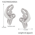 Twisted Spiral Curl Stud Earrings in Gold and Steel view 6