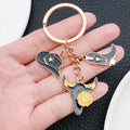 Black Gold Western Hat Boot and Floral Longhorn Keychain Pair view 4