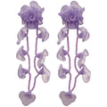 Chiffon Flower Vine Long Drop Earrings In Four Soft Colors view 5