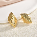 Faceted Marquise Dome Stud Earrings in Gold and Silver Tone view 6
