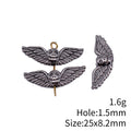 Winged Skull Bead In Antique Silver For Jewelry Making view 3