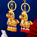 Illuminated Rocking Horse Keychains With Red or Yellow Bead Tassels view 1
