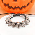 Silver Tone Skull Beads Black Adjustable Cord Bracelet view 4