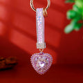 Layered Mermaid Crystal Heart Keychains with Strap and Plain Options view 6