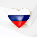 Russian Flag Heart Brooch White Blue Red Enamel Pin view 4