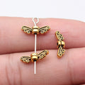 Scroll Wing Bead in Antique Gold and Antique Bronze and Antique Silver Metal view 6