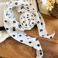 Polka Dot Rosette Skinny Scarves in Two Colors with Decorative Details view 6